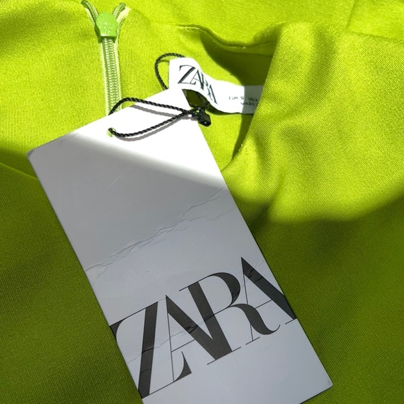 ZARA SHOULDER PAD DRAPED DRESS - S - Picture 6 of 7